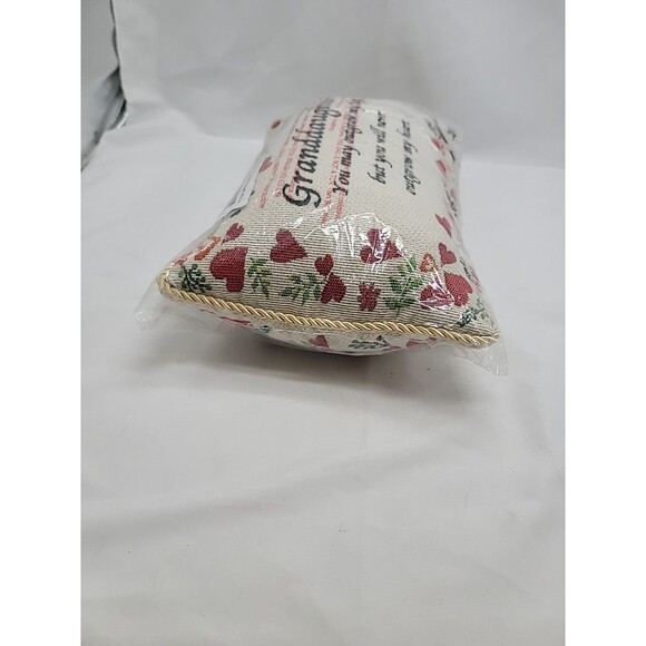 Embroidered Floral Heart Granddaughter Accent Lumbar Toss Throw Pillow 8"x12" - Picture 15 of 15